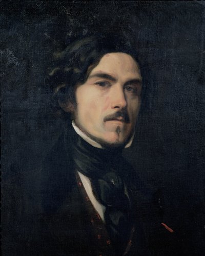 Eugene Delacroix (1798-1863) 1840 door Charles Emile Callande de Champmartin